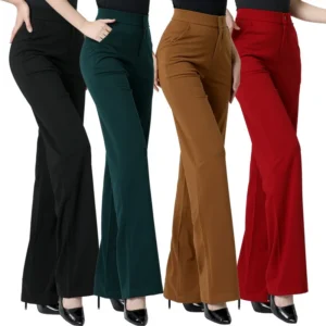 Customized Elastic Narrow Version Women's Casual High Waisted Hanging Straight Leg Latin Modern Pants