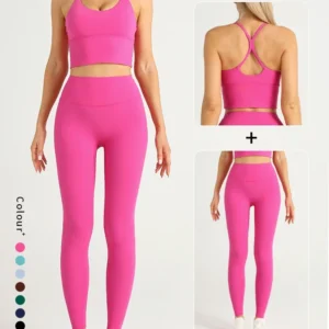 2 Piece Yoga Clothes Women's Tracksuit Athletic Wear Pilates Fitness Suit Gym Workout Push Up Clothes Sports Bra Leggings Suit