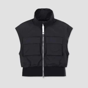 Golf Vest Women Summer Autumn Stand Up Collar Zipper Sleeveless Golf Jacket